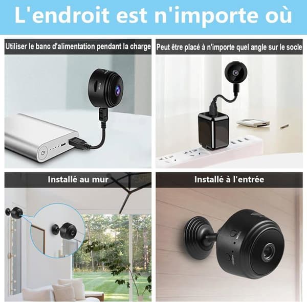 Mini Spy Camera - Odefinierad - 1080P - Wifi - Rörelsedetektering - Svart