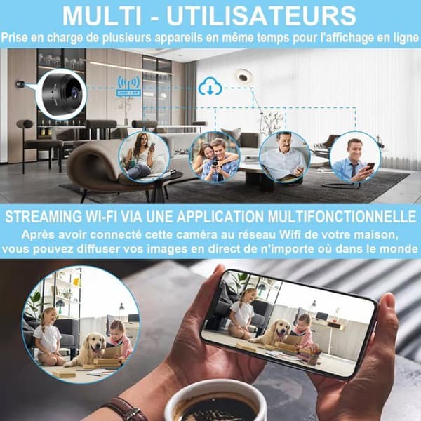 Mini Spy Camera - Odefinierad - 1080P - Wifi - Rörelsedetektering - Svart