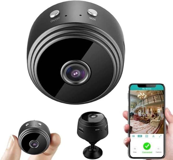 Mini Spionkamera - HD 1080P - Nattseende - Rörelsedetektor - WiFi - Svart