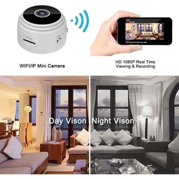 Mini spionkamera dolda HD 1080p trådlös bärbar med nattseende, rörelseavkänning, perfekt övervakningskamera
