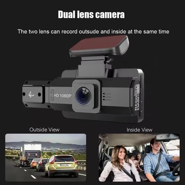 Front- og bakopptak Dash Cam 1080P HD Night Vision Bilkameraopptaker