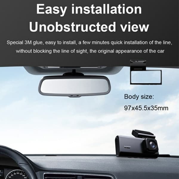 2K Ultra HD WiFi Night Vision For og bag bil Dash Cam med parkeringsmonitor