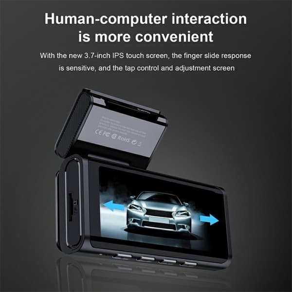 2K Ultra HD WiFi Night Vision For og bag bil Dash Cam med parkeringsmonitor