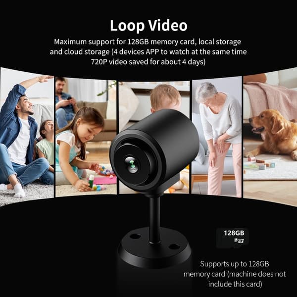 WiFi-valvontakamera Night Vision Motion Detection 130 asteen laajakulmavalvonta