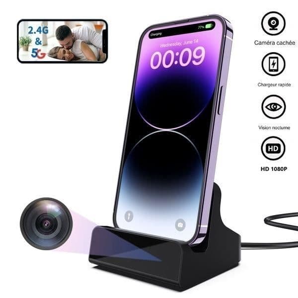 Laddstation - Kompatibel med Lightning - Spionkamera - 2K - Nattseende - Obegränsad batteritid