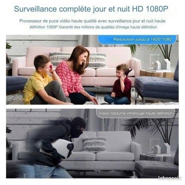 USB-laddare - Spionkamera - Full HD 1080P - Wi-Fi - Infraröd syn - Obegränsad batteritid