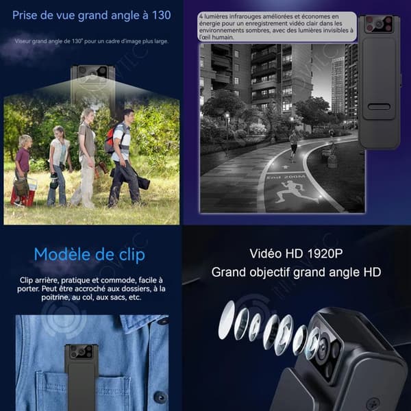 INN Mini kamera trådlös 1080p 12 miljoner pixlar 400mah wifi nattsyn infraröd design med bakkrok brusreducering
