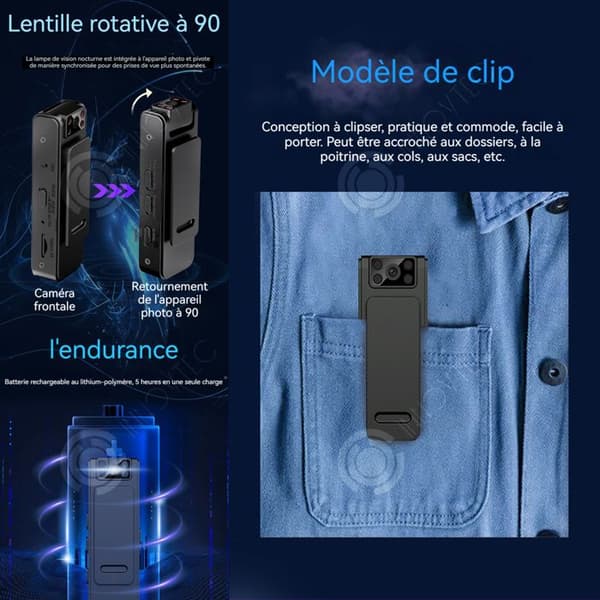 INN Mini kamera trådlös 1080p 12 miljoner pixlar 400mah wifi nattseende infraröd bakre klipp design med 64 Go minne