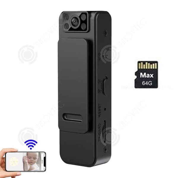 INN Mini kamera trådlös 1080p 12 miljoner pixlar 400mah wifi nattseende infraröd bakre klipp design med 64 Go minne