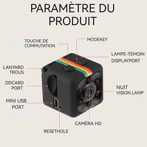 INN Mini WiFi-kamera HD 1080P USB-säkerhetskamera inomhus med 32G-minneskort och infraröd nattfotograferingssensor