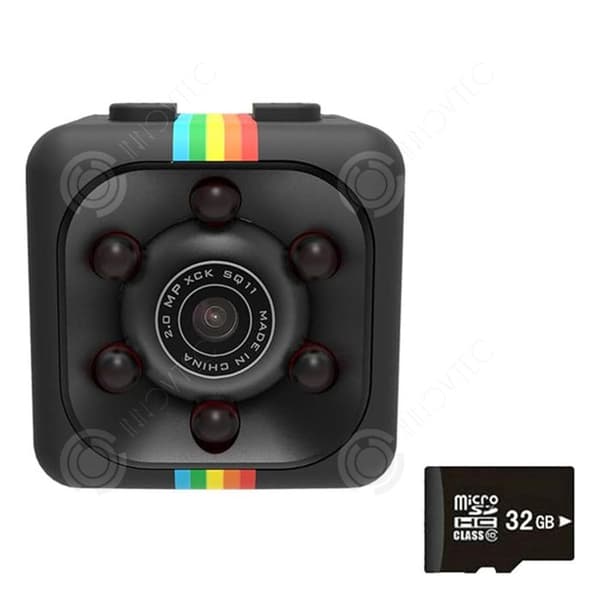 INN Mini WiFi-kamera HD 1080P USB-säkerhetskamera inomhus med 32G-minneskort och infraröd nattfotograferingssensor