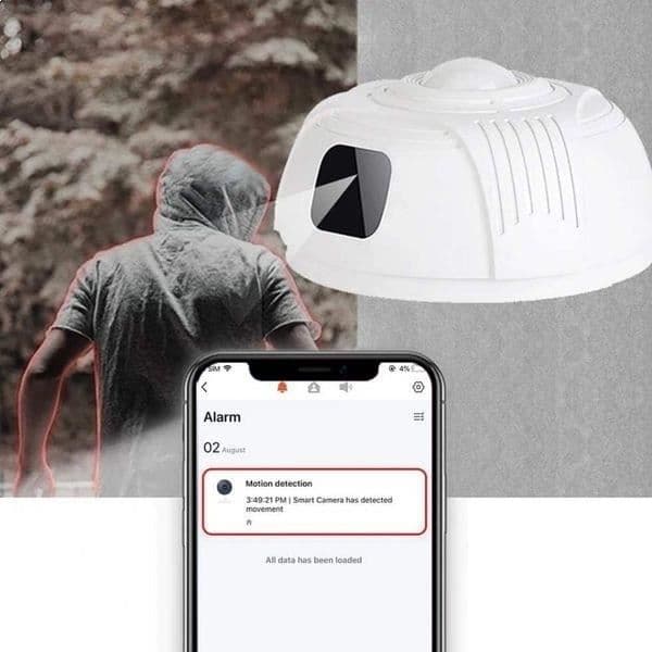 Röksensor falsk övervakningskamera WiFi HD ljud i båda riktningar
