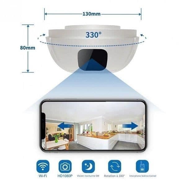 Röksensor falsk övervakningskamera WiFi HD ljud i båda riktningar