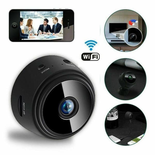 128GB mini trådlös spionkamera, 2,4 GHz WiFi, 1080P HD, Night Vision, Utomhussport, Video, Mobilappssupport