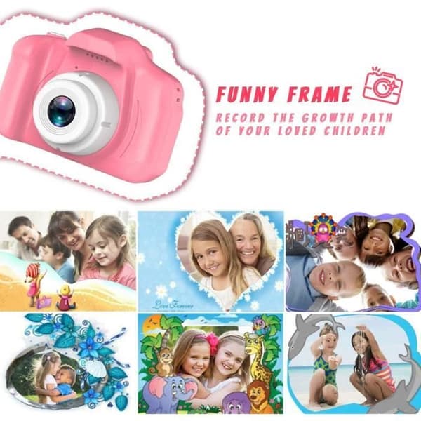 Leksaker 3-6 år Flicka Barnkamera 8MP Digitalkamera Barnpresenter Födelsedag Julklappar rosa+16g kort