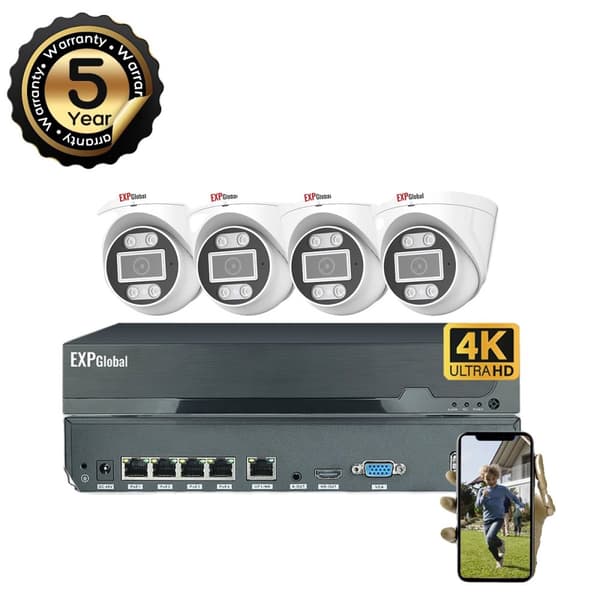 5MP POE CCTV -kamerajärjestelmä, 4 kanavan videotulo, infrapuna-yönäkö,4CH 4 Kupolikamera, 1T