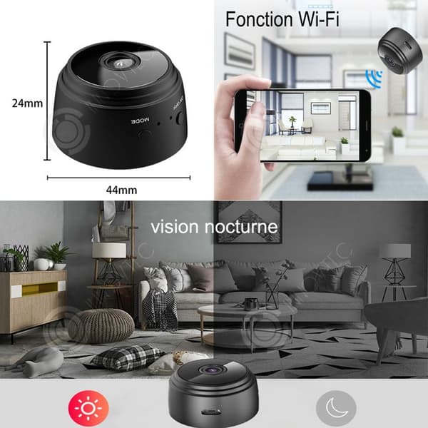 INN Mini Säkerhetskamera 2st Mini Indoor-Outdoor Video Camera HD 1080P Trådlös Wifi Portabel för hemsäkerhet