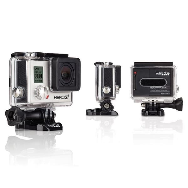 GoPro HERO 3+ Black Adventure 4K - Inbyggt Wi-Fi - 12 megapixlar - Vattentät fodral upp till 40m - Grå- USED