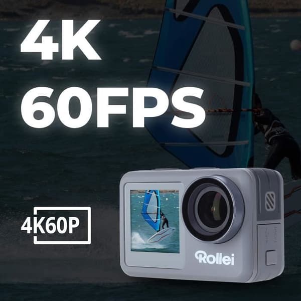 Handkamera - Rollei - Action Cam 9s Plus - 4K 60fps - Elektronisk stabilisering - Vattentät upp till 40m