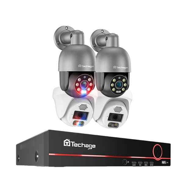 Techage Kamera System, 8CH NVR, Fuld Farve Nattesyn,1T, 8MP 8CH 4Kamera