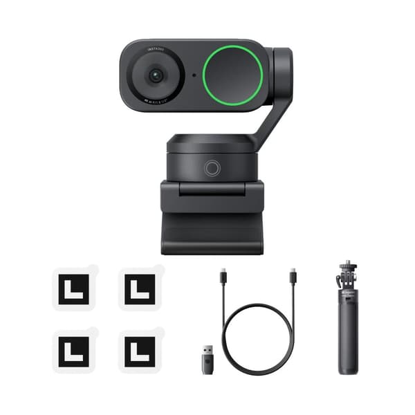 Insta360 Live Smart Kamera, 4K Video Kvalitet, AI Lydbehandling,Link 2 Stativ