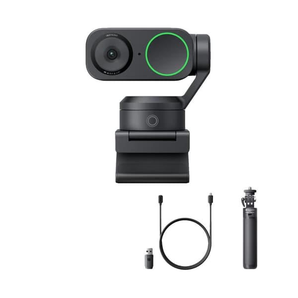 Insta360 Live Smart Kamera, 4K Video Kvalitet, AI Lydbehandling,Link 2 Stativ
