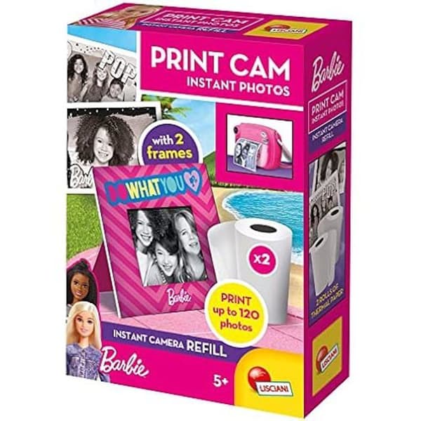 Fotopapper - LISCIANIGIOCHI - Barbie Print Cam - 2 Rullar - 120 Foton - Rosa