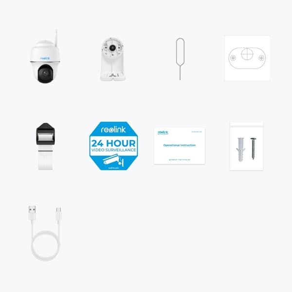 Reolink Argus -sarjan B420 - 3 megapikselin ulkokäyttöön tarkoitettu akkukäyttöinen Wi-Fi-kamera, panorointi- ja kallistustoiminto, henkilö- ja ajoneu