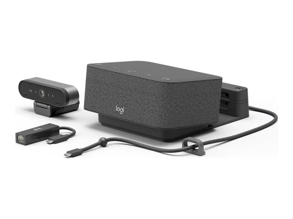 Logitech Logi Dock Focus Room Kit - Paket för videokonferens (Logitech Logi Dock, Logitech BRIO Ultra HD Pro Webcam) - Optimerad för UC