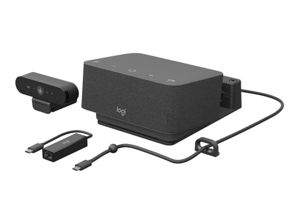 Logitech Logi Dock Focus Room Kit - Paket för videokonferens (Logitech Logi Dock, Logitech BRIO Ultra HD Pro Webcam) - Optimerad för UC