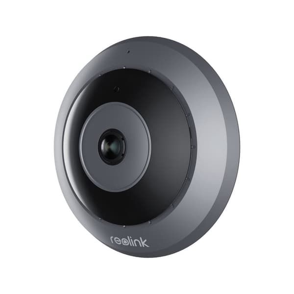 Reolink Fisheye Series W520 - 6MP Fisheye Wi-Fi-kamera för inomhusbruk, 360°-vy, flera visningslägen, persondetektering Svart, Grå