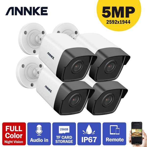 POE IP -kamera, Ultra FHD 5MP, Vedenpitävä,4PCS I51DL