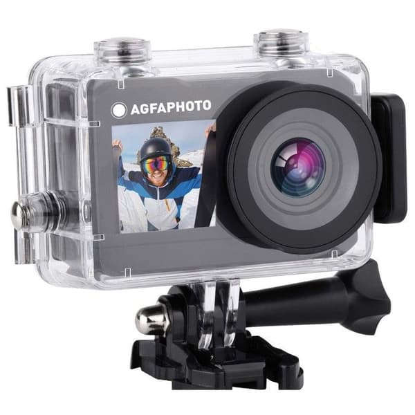 Sportkamera - AGFA FOTO - AC7000BK - Vattentät upp till 30m - 4K 30fps - Dubbel WIFI-skärm