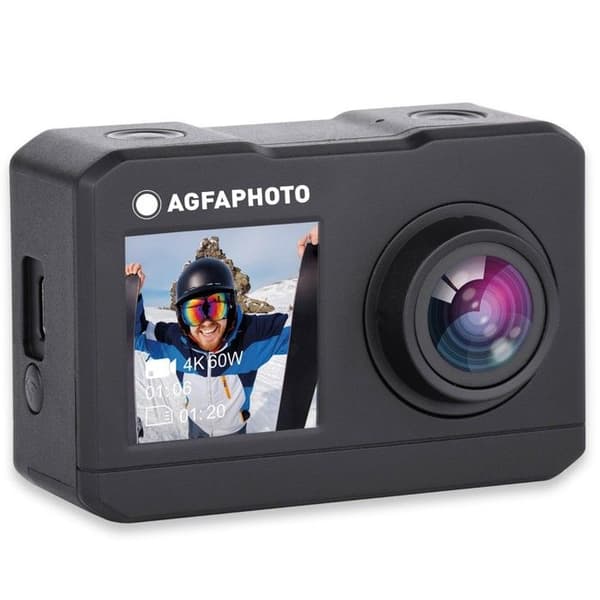 Sportkamera - AGFA FOTO - AC7000BK - Vattentät upp till 30m - 4K 30fps - Dubbel WIFI-skärm