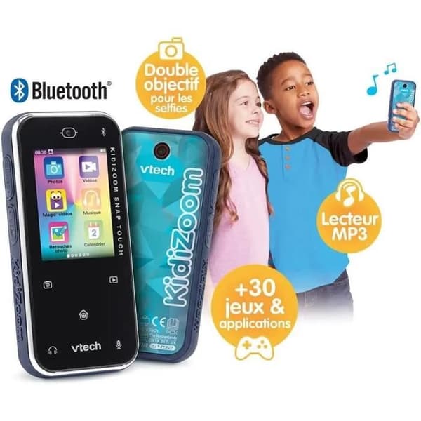 Barnkamera - VTECH - Kidizoom Snap Touch Blue - Dubbellins - 5 megapixlar