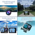 Miniatyrbild 3 av 4: INN Actionkamera 4K HD dubbelskärm Wifi vidvinkel 170 grader vattentät upp till 30m batteri 1050mA med minneskort 32G svart