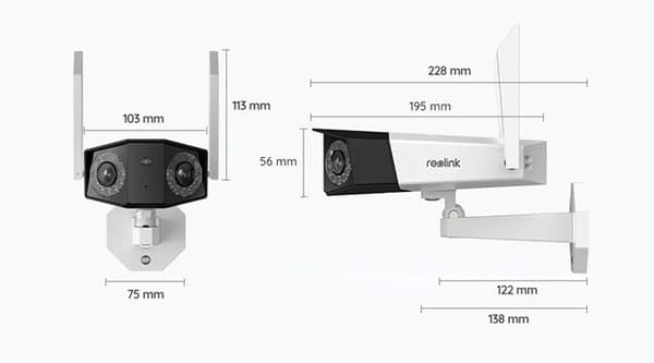 Reolink Duo Series W730 - 4K udendørs Wi-Fi-kamera, dobbeltlinse, 180° panoramaudsigt, person-/køretøjs-/dyredetektion