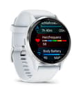 Miniatyrbillede 3 af 5: Garmin Venu 3 3,56 cm (1,4") AMOLED 45 mm Digital 454 x 454 pixels Touchscreen Sølv, Hvid Wi-Fi GPS (satellit)
