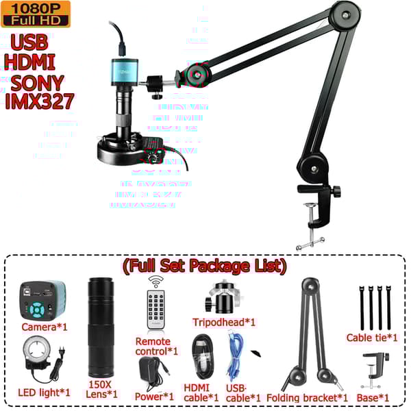 4K Digitaalinen Mikroskooppi, HDMI/USB-C Ulostulo, Jopa 150X Suurennos,Päivitetty Sony imx327