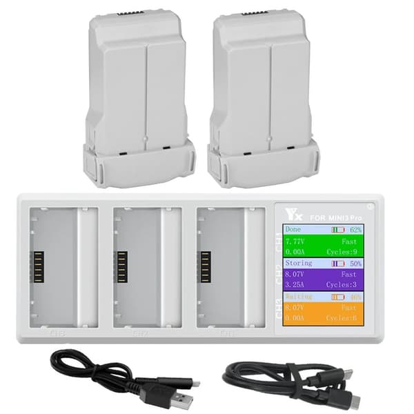 Intelligent Flight Battery til Mini 3 Pro, 7,32V nominelt spænding, 118g letvægtsdesign,2BatteriMedOplader