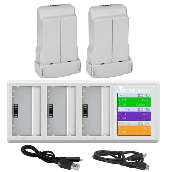 Intelligent Flight Battery til Mini 3 Pro, 7,32V nominelt spænding, 118g letvægtsdesign,2BatteriMedOplader