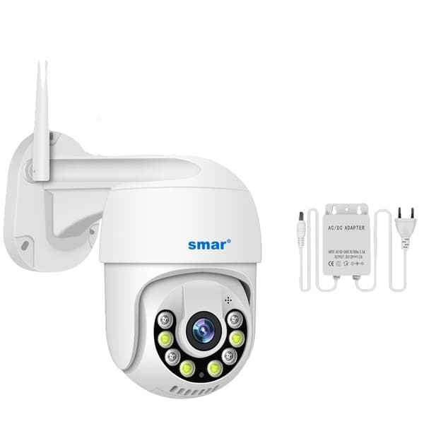 WiFi PTZ-kamera, 5MP högupplösning, tvåvägsljud, färgnattseende,3MP x Adapter