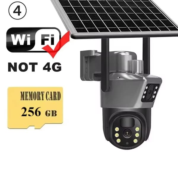 Solarsäkerhetskamera, 8MP HD-upplösning, IP66 väderbeständig,WiFi