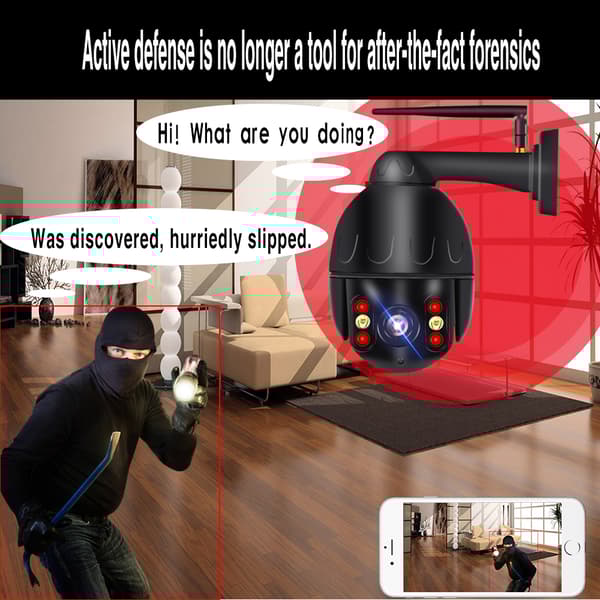 4K PTZ WiFi Säkerhetskamera, 8MP Upplösning, 360° Panoramavy & 90° Tilt,8MP, Eu plugg