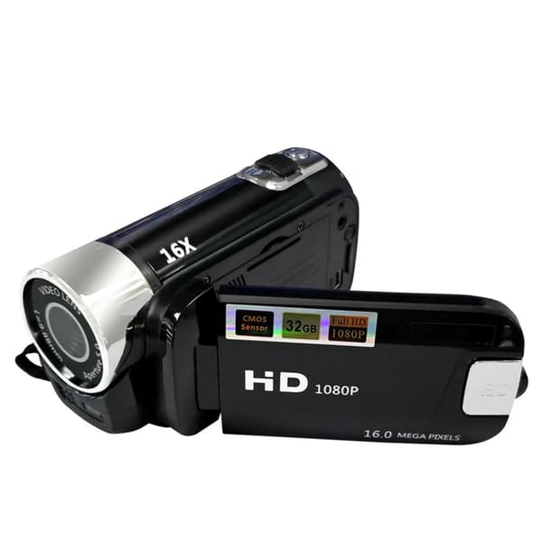 Bærbar digital videokamera, 1080P Full HD, 16X digital zoom,sort