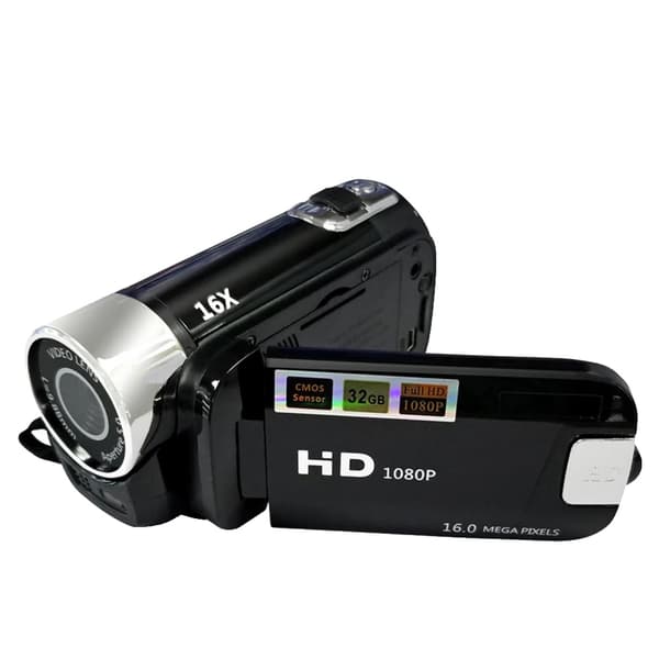 Bærbar digital videokamera, 1080P Full HD, 16X digital zoom,sort