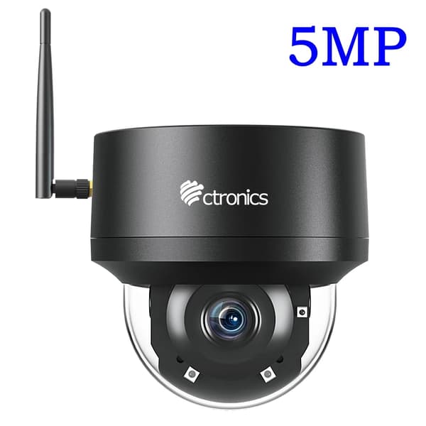 Ctronics 5MP Wifi Kamera, 360° PTZ Funktionalitet, Smart Sporing,5MP WIFI 32G, EU-stik