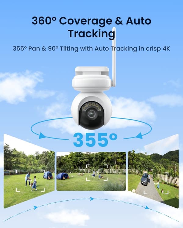 4K WiFi-turvakamera, älykodin yhteensopiva, tekoälytunnistusominaisuudet,HomeHub Lisää 1Cam -paketti