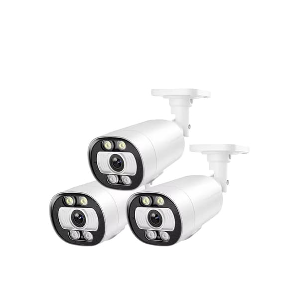 Overvågningskamera, 5MP video kvalitet, AI menneskedetektion, IP66 vandtæt,3PCS 5MP POE KAMERA