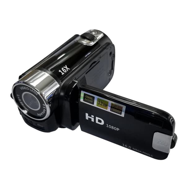 Digital videokamera, 1080P HD-video, 16MP sensor,svart